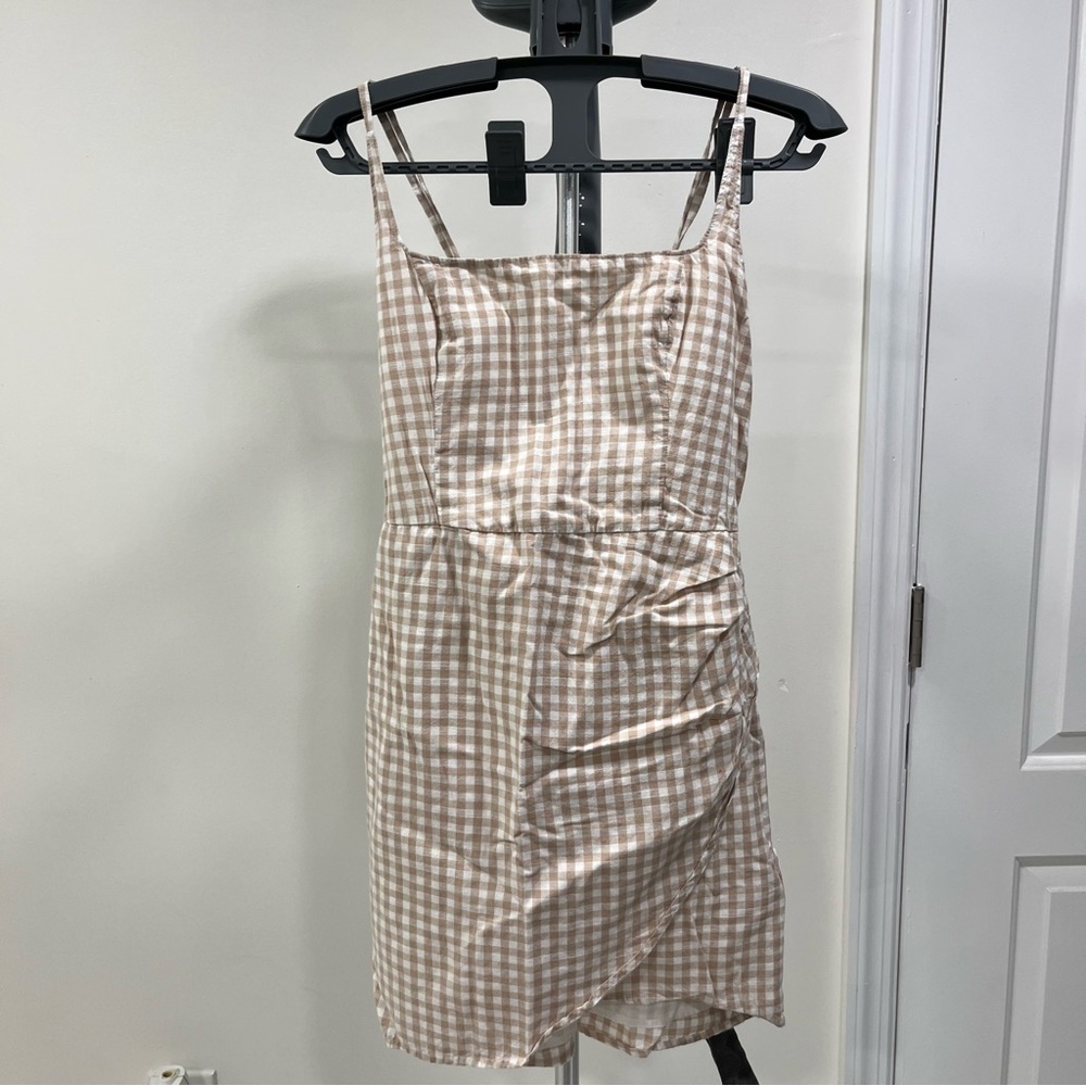 Abercrombie & Fitch Gingham Linen Mini Dress